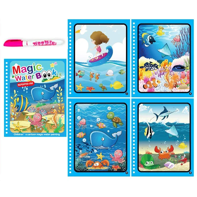Livre de coloriage magique à l’eau – Réutilisable