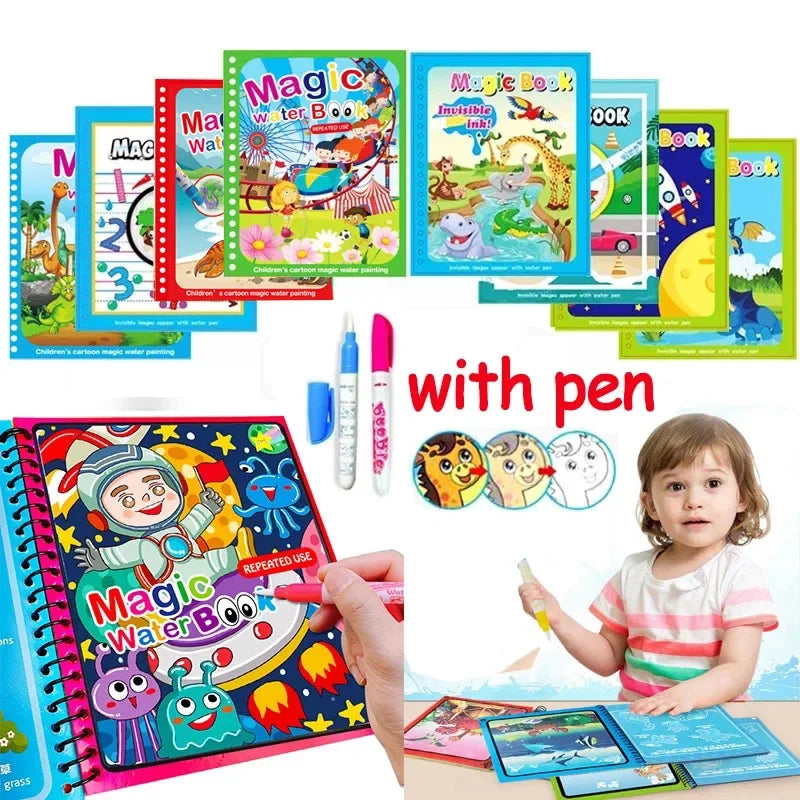 Livre de coloriage magique à l’eau – Réutilisable