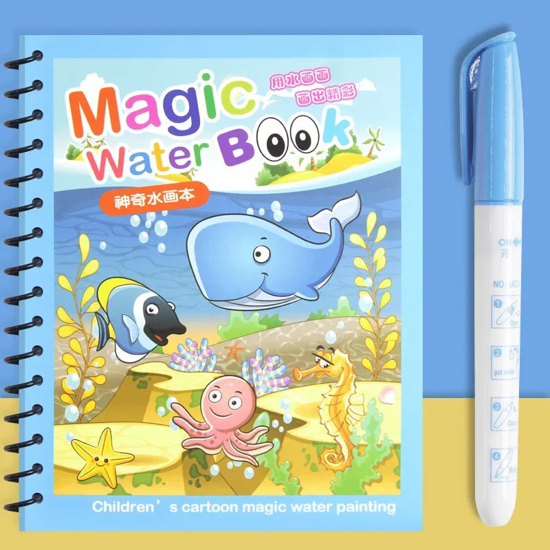 Livre de coloriage magique à l’eau – Réutilisable