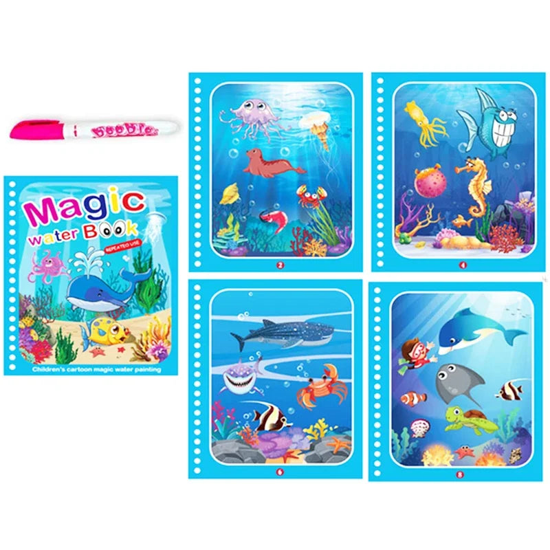 Livre de coloriage magique à l’eau – Réutilisable