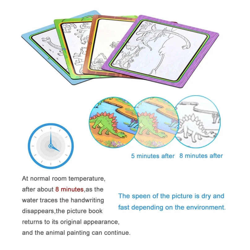 Livre de coloriage magique à l’eau – Réutilisable